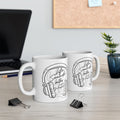 Retro Headphones Outline Coffee Mug — Music Lover Gift (11oz/15oz)