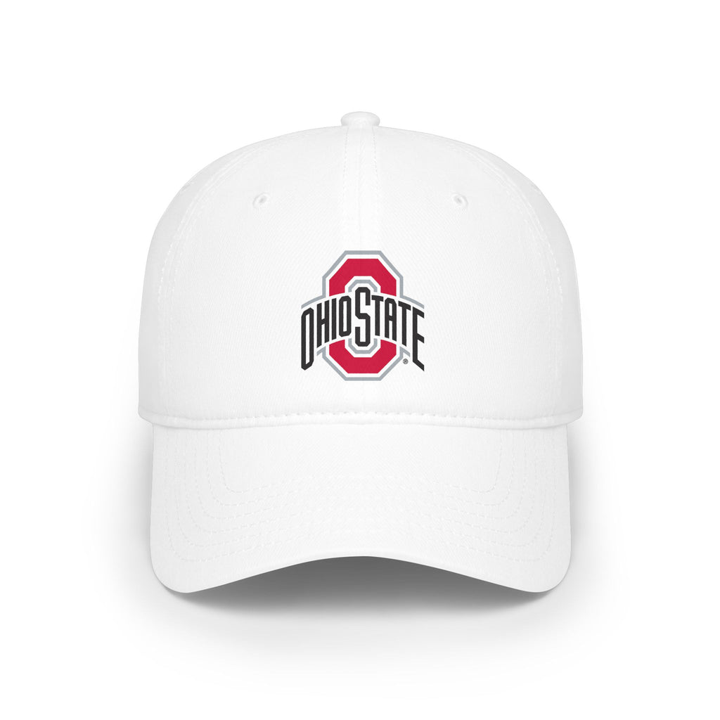 Ohio State Low Profile Baseball Cap - White And Red Buckeye Logo Hat for Fans