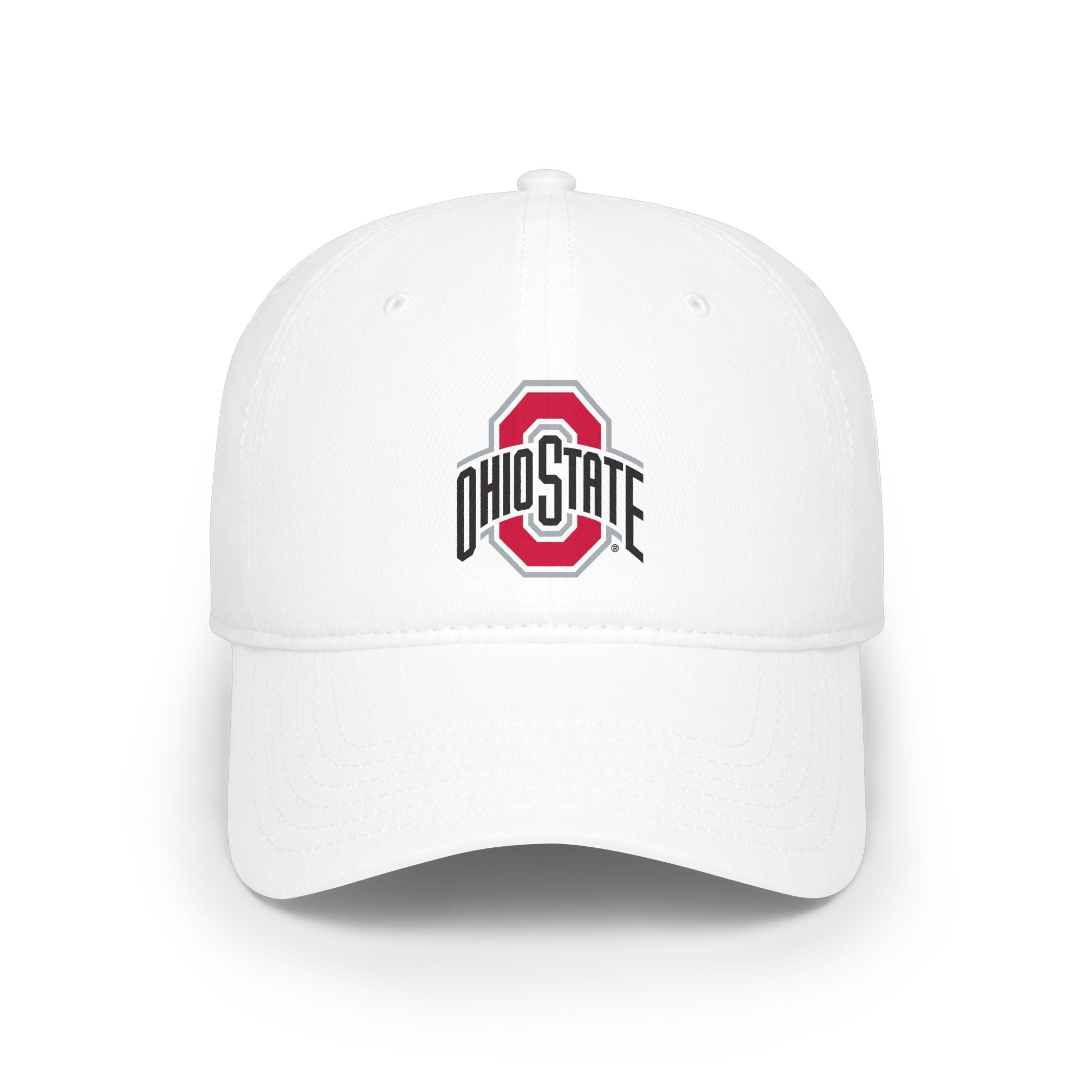 Ohio State Low Profile Baseball Cap - White And Red Buckeye Logo Hat for Fans