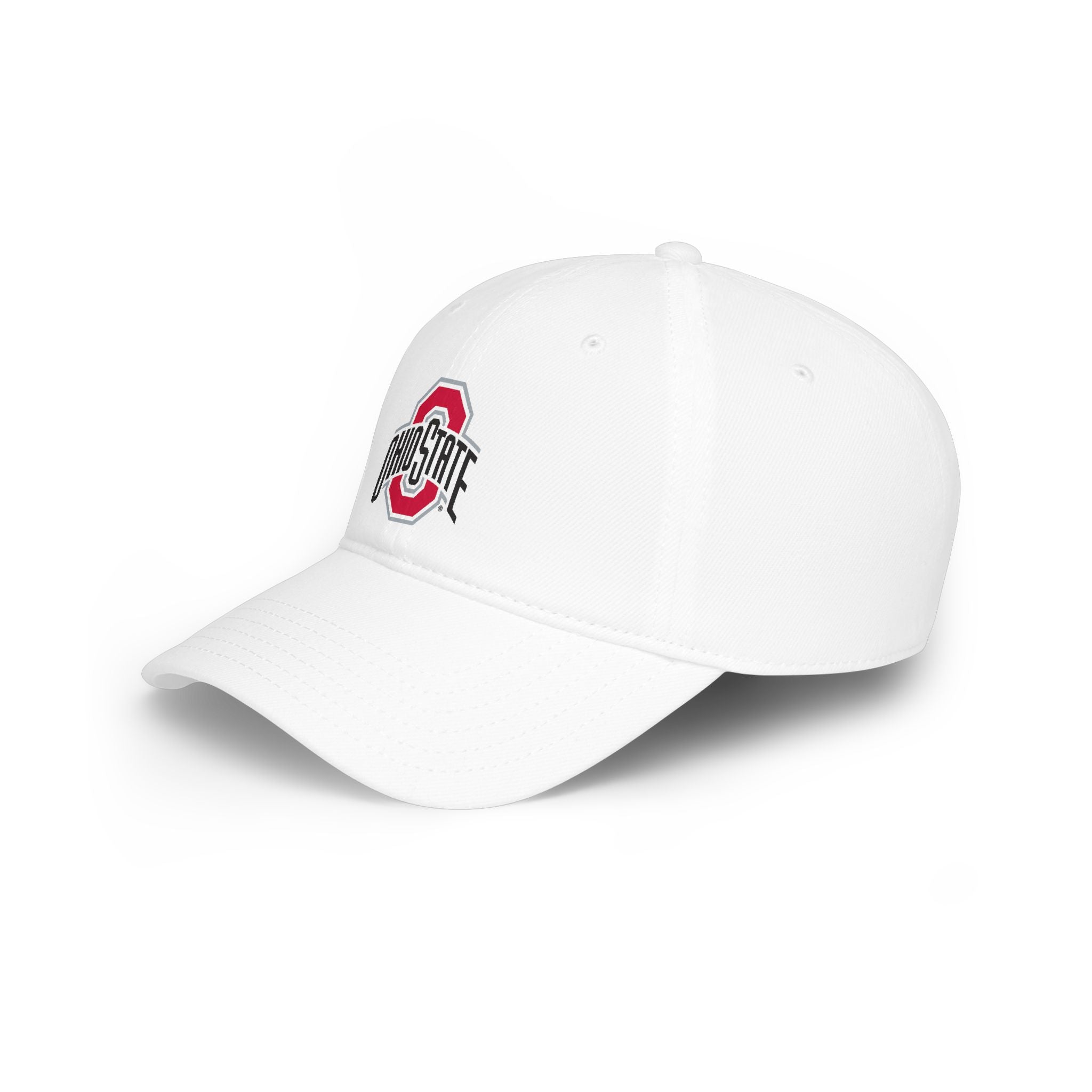 Ohio State Low Profile Baseball Cap - White And Red Buckeye Logo Hat for Fans