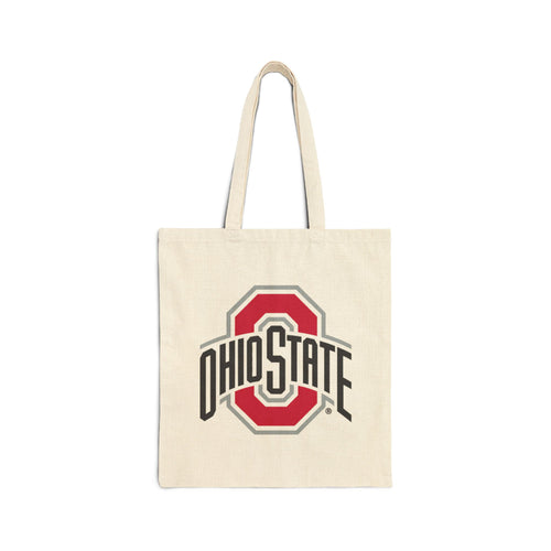 Ohio State Buckeye Cotton Canvas Tote Bag — Natural Campus Market Tote