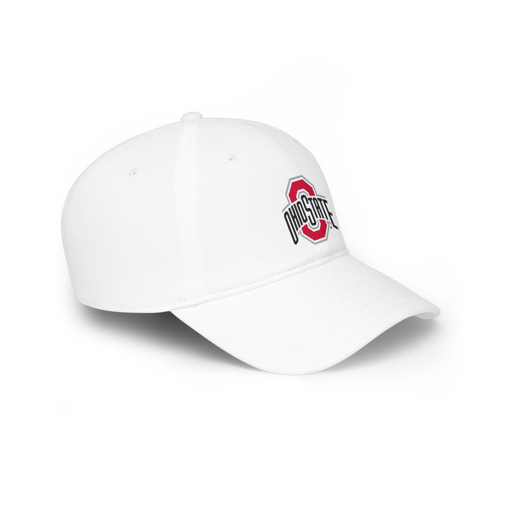 Ohio State Low Profile Baseball Cap - White And Red Buckeye Logo Hat for Fans