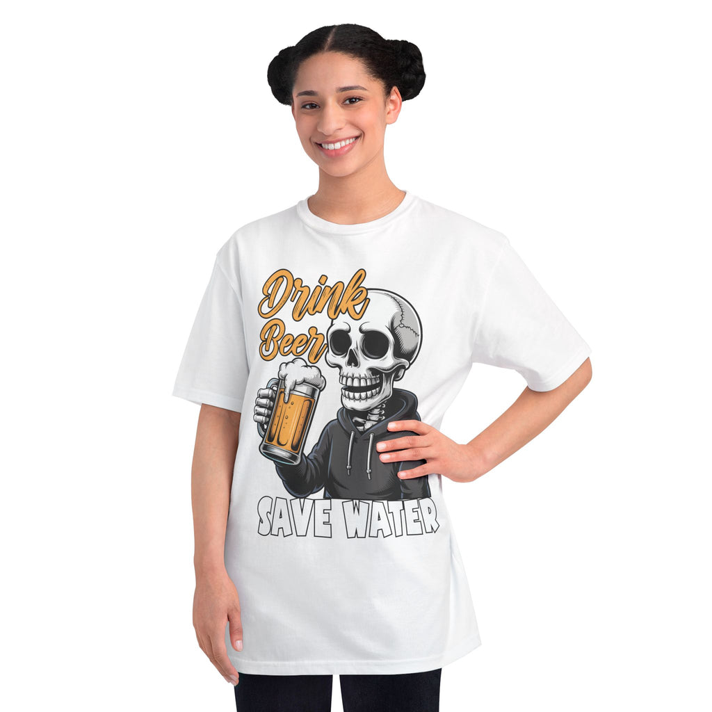 Drink Beer Save Water Skull T‑Shirt — Funny Beer Lover Tee