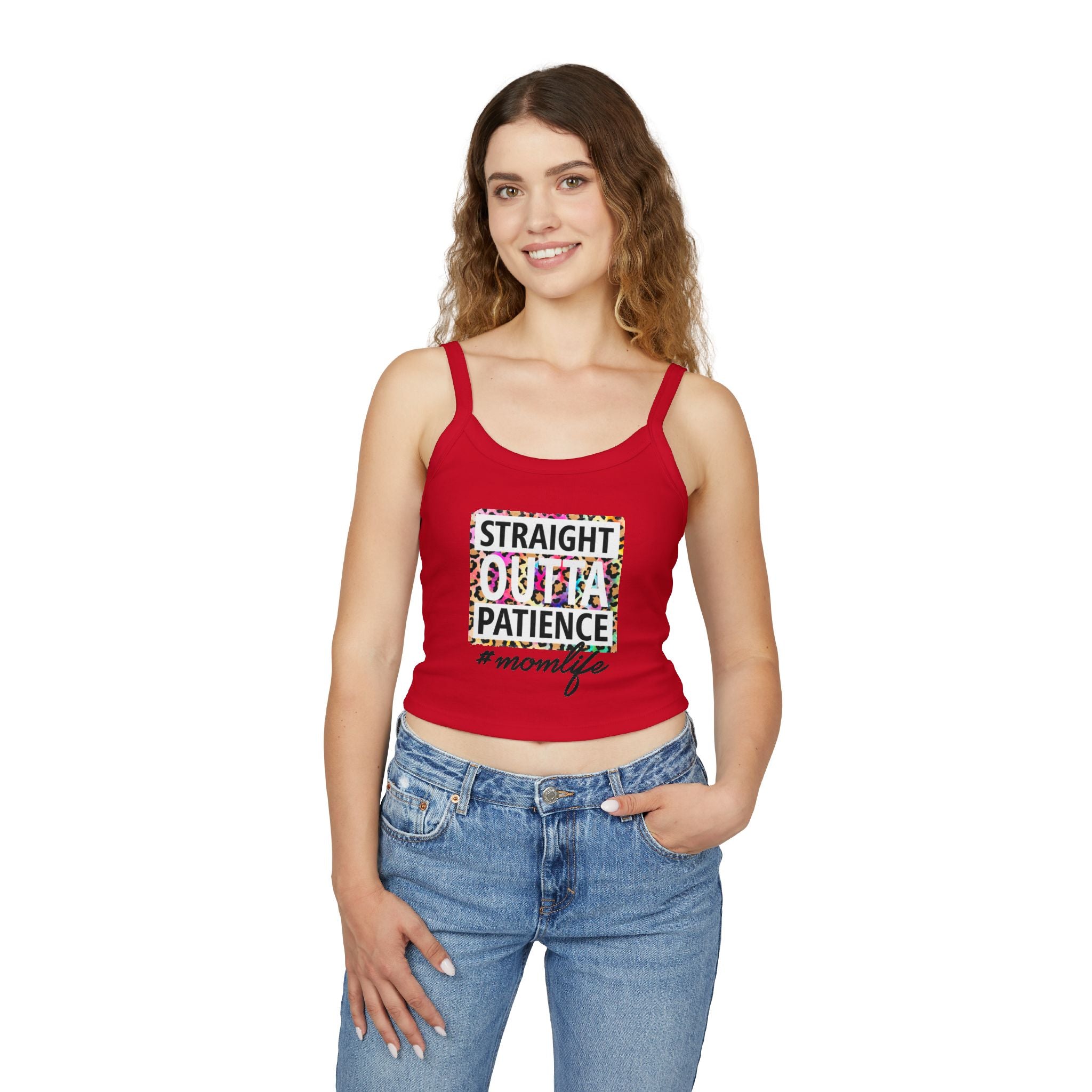 Straight Outta Patience #MomLife Spaghetti Tank Top
